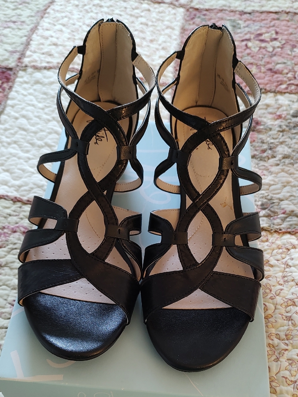 Black Strappy Women’s Dress Sandals Size 11 Medium